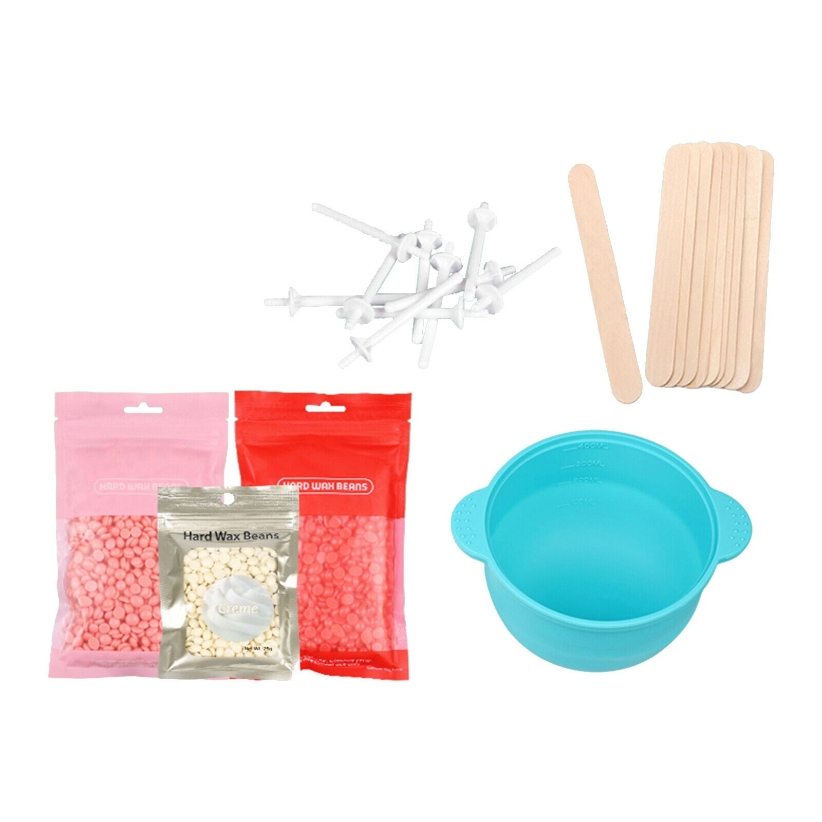 Silicone Bowl Depilatory Hard Wax Set Facial Reusable Warmer Bowls