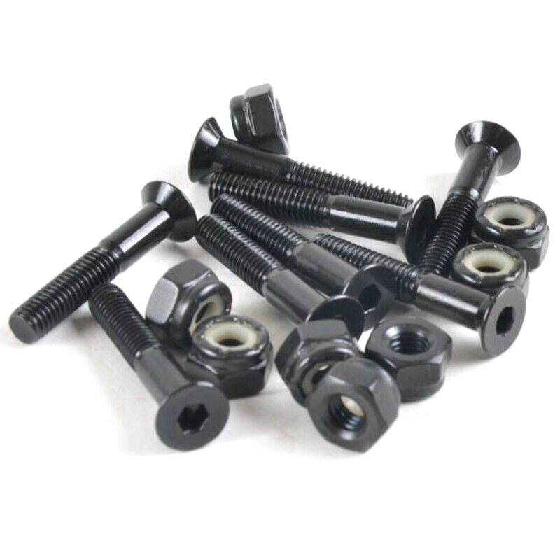 8Pairs Black Carbon Steel  27mm MS3302-1 Skateboard Screws ScooterAccesso.l8