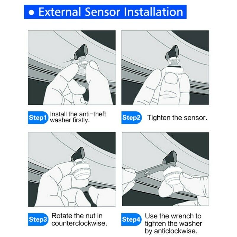 Waterproof Wireless Motorcycle TPMS Tire Tyre Pressure Monitor System 2sensor