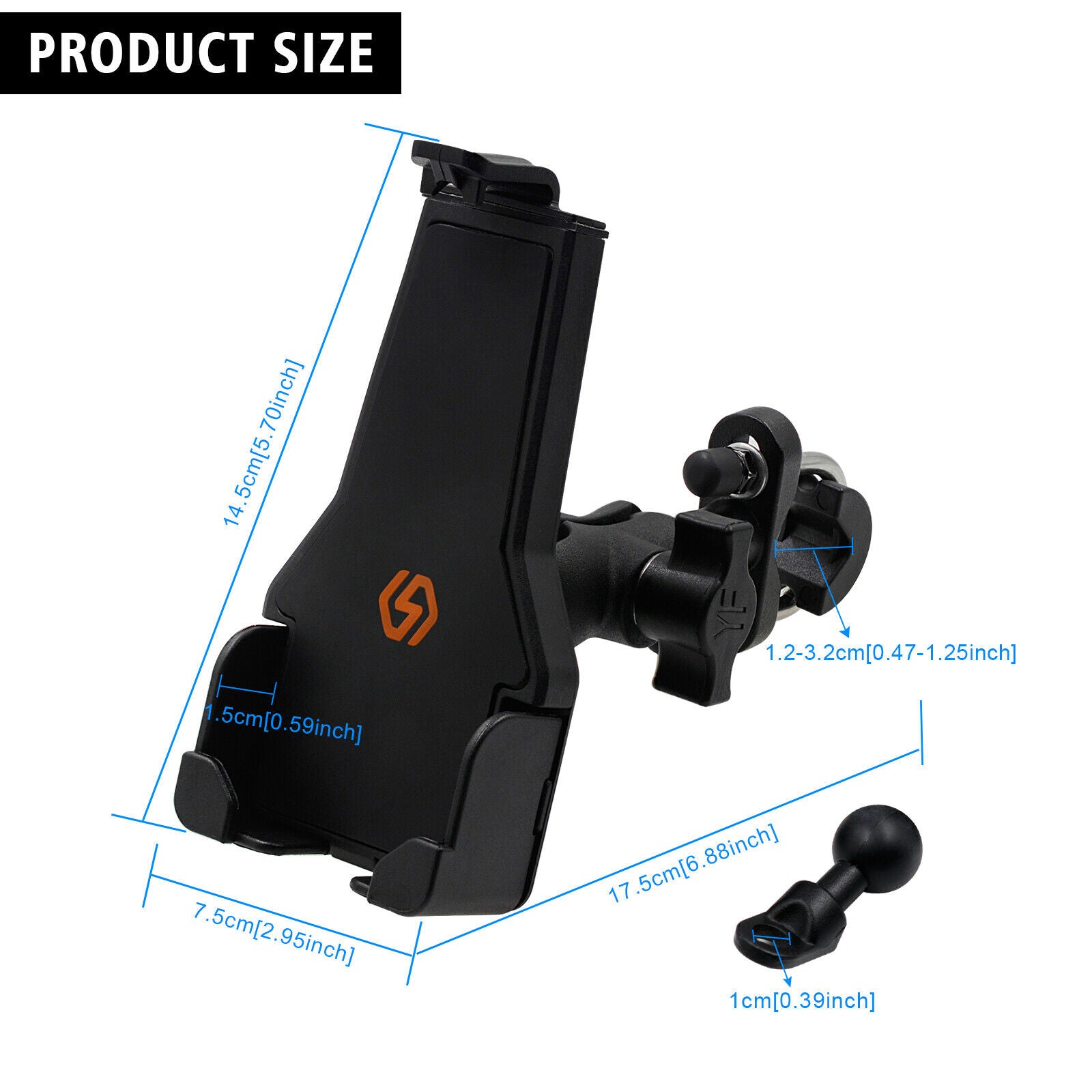 For Motorcycle Electric Car 360° Adjustable Phone Holder Wireless Charging Stand