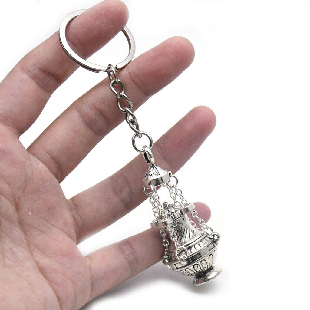 Incense Burner Keychain Keyring Bag Charms Key Ring Car Hanging Ornaments