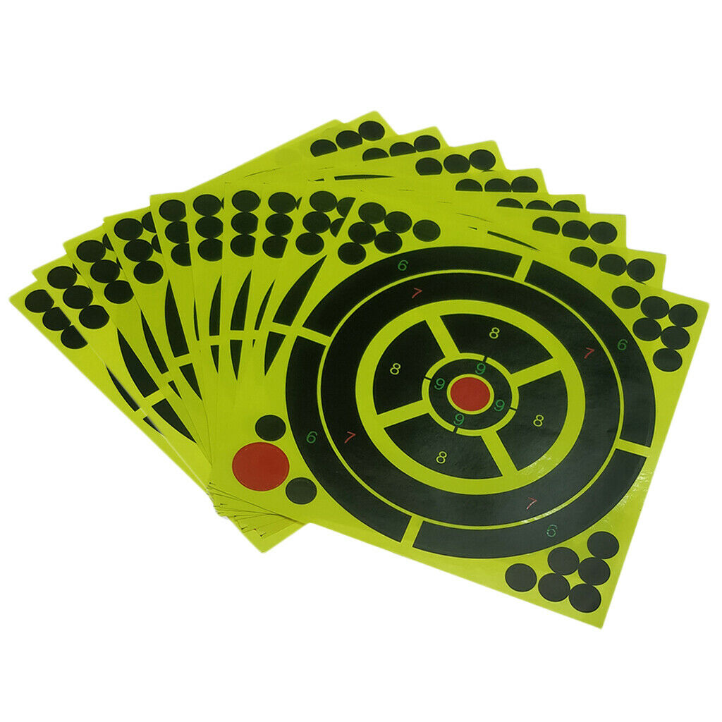 10 Pieces Shooting Training Paper Target Splatter Adhesive Stick 8x8inch