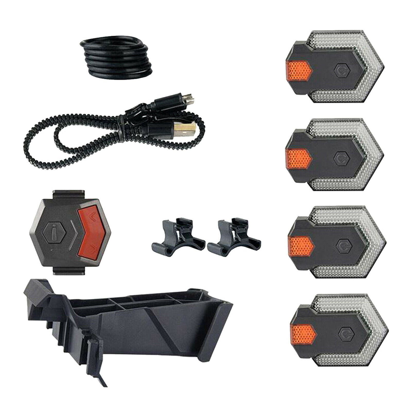1 Set Bike Turn Signals Light Front and Rear w/Smart Wireless Remote Control