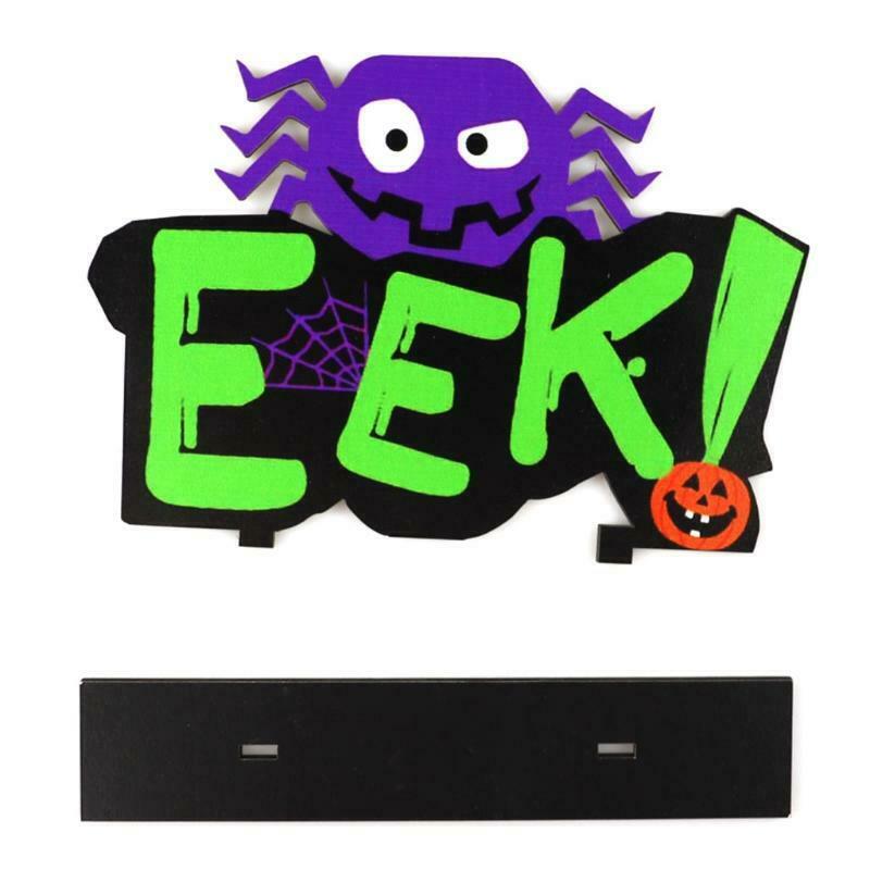Halloween EEK Spider Wooden Desktop Ornaments Creative Decor for Home Indoor