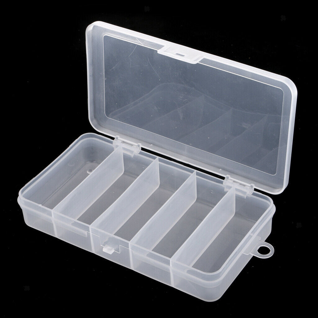 Small Double Side 5 Compartment Fishing Tackle Box Bait Hook Storage Case