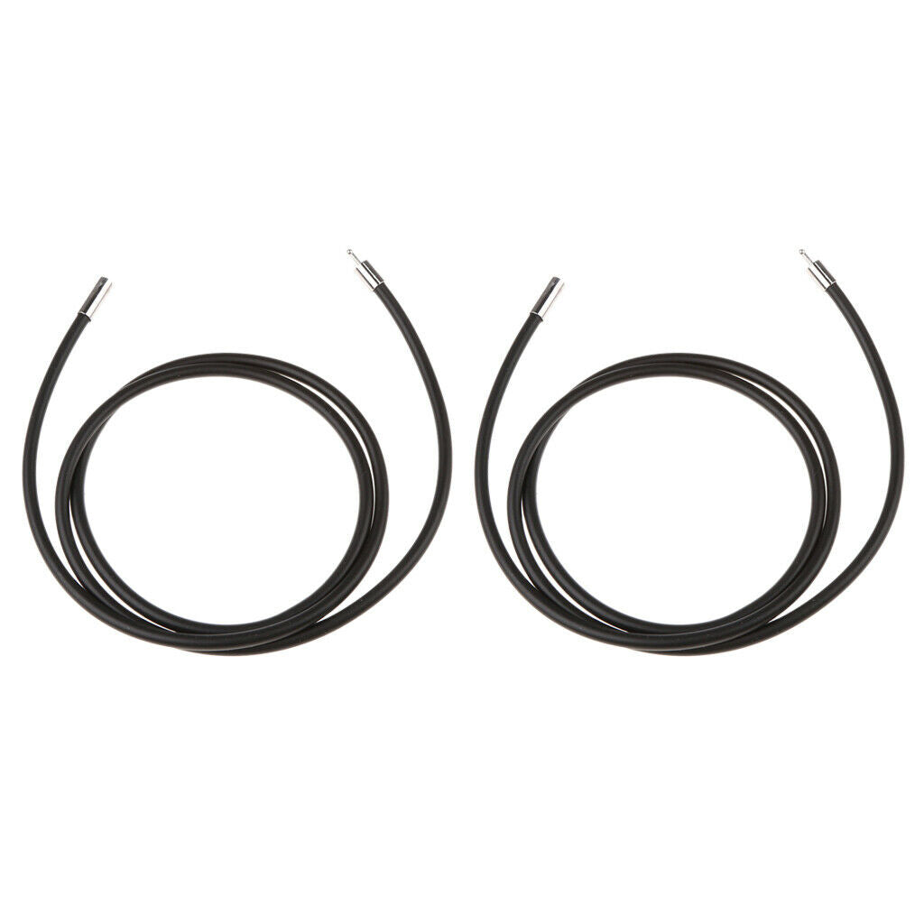2pcs Necklace black cord rubber 3 mm 20 inch Jewelry Supply Bayonet Clasp
