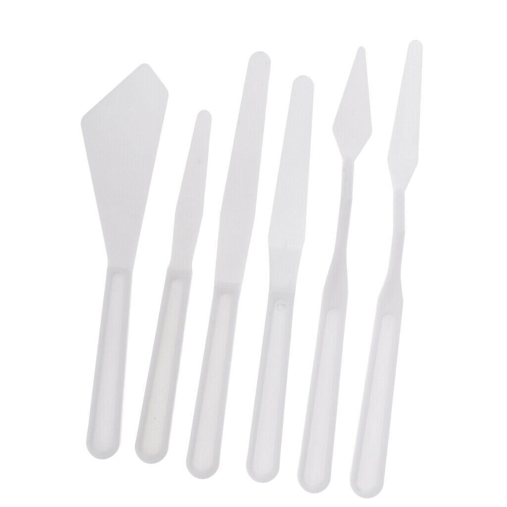 6pcs Plastic Acrylic Oil Painting Palette Tool Spatula Paints Mixing Tools