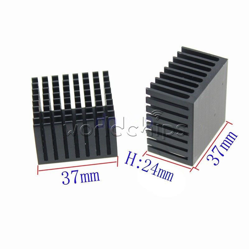 2PCS 37*37*24mm Heatsink Aluminum Heatsink Chip for IC LED Power Transistor