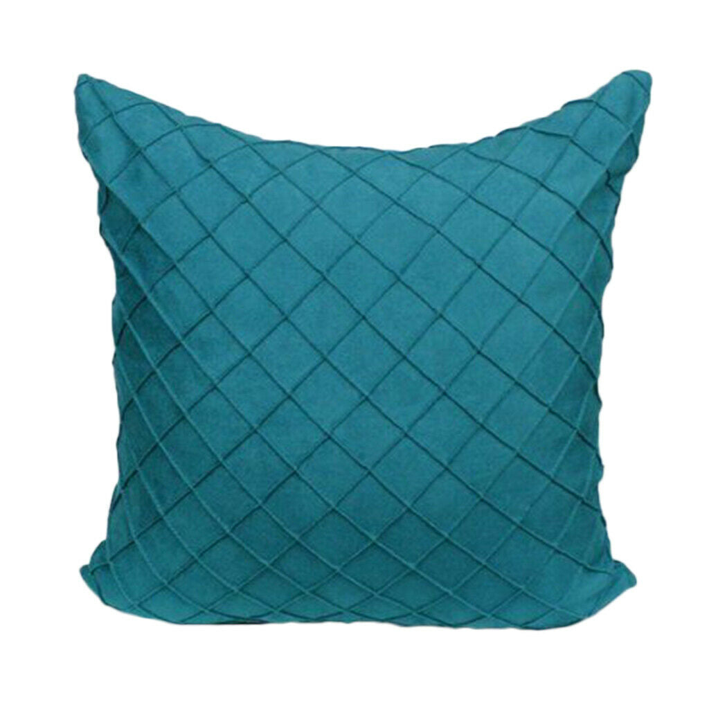 2Pcs Bright Blue Velvet Pillow Covers Geometric Embossment Decor Cozy Cushion