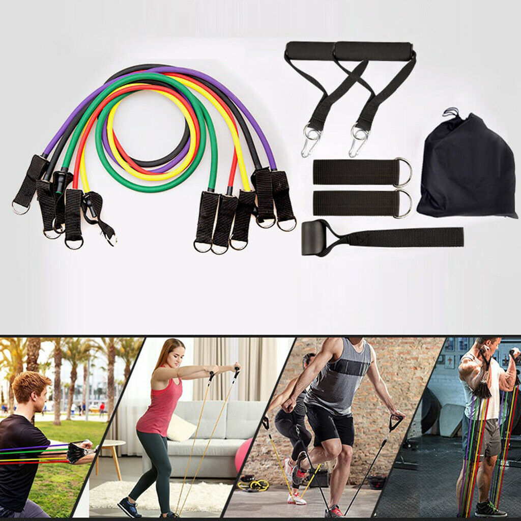 Elastic Resistance Bands Set Ankle Strap Rehab Yoga Pilates Heavy Workout Bands