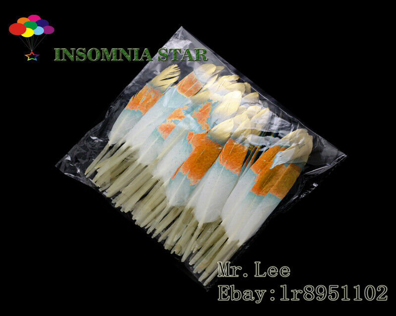 100pcs Fluorescent orange Colorful Natural Goose Feather 10-15cm/4-6 inches