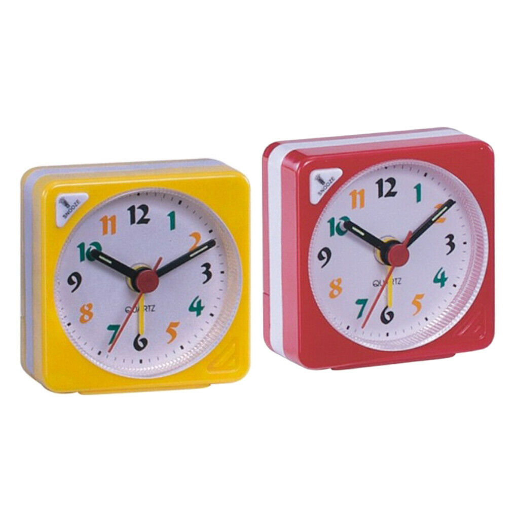2xMini Travel Clock Gradient Sound Desk Alarm Clock Snooze Nightlight