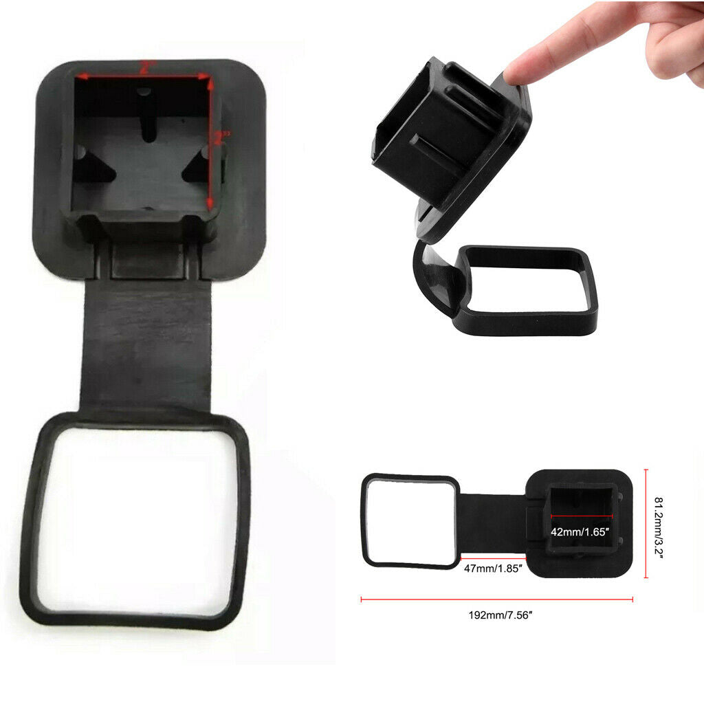 Trailer Hitch Tube Protector Rubber Cover Plug   Square Fit 2" Receivers