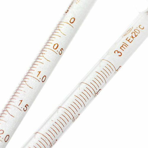 5pcs Rubber Head Glass Dropper Glass Pipettes Dropper 3mL scale line