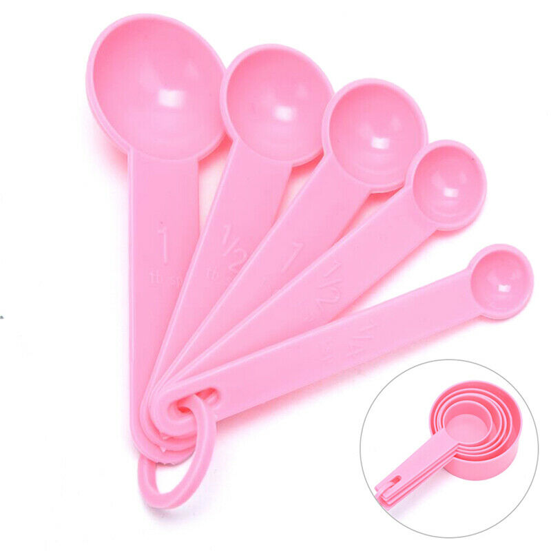 10Pcs Pink Measuring Spoons Cups Kitchen Baking Cooking Measuring Tool Scoop  IA