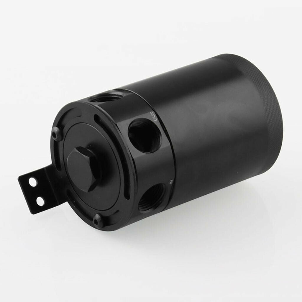 Compact Oil Separator Can/auto Engine Oil Reservoir Tank Black with Breather