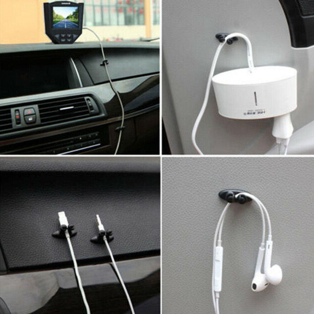 8 X Car wire cord clip cable holder tie fixer organizer drop adhesive c C.l8