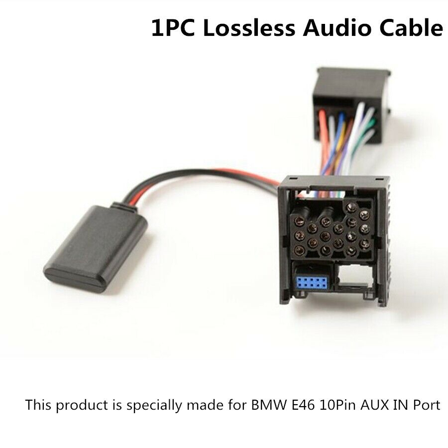 1PC 10Pin AUX IN Port Car Lossless Audio Cable For BMW E46 3 Series 2002-2006