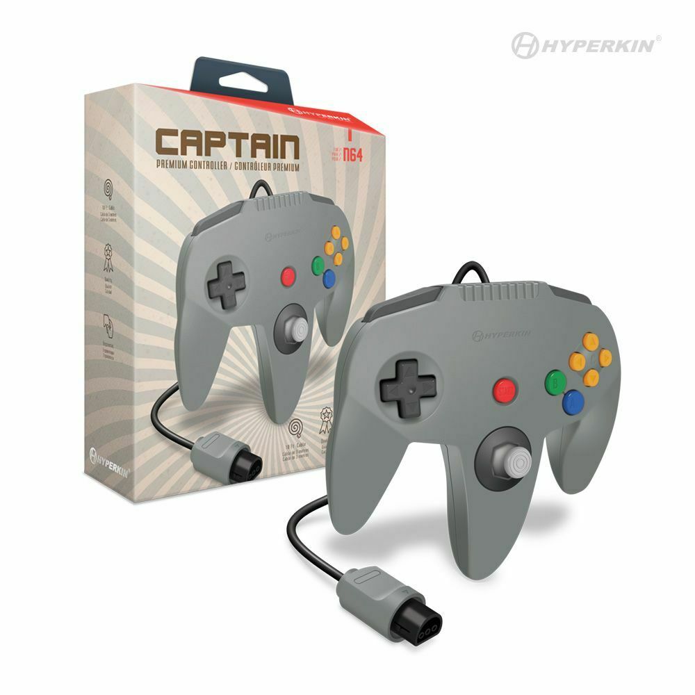 New Hyperkin 'Captain' Premium N64 Gamepad Controller for Nintendo 64 - GRAY
