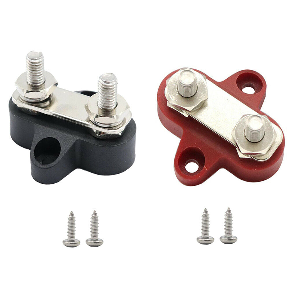 2 Pieces 48VDC Bus Bar Boat Electrical Dual Type M6 Terminal Stud Bus Bar