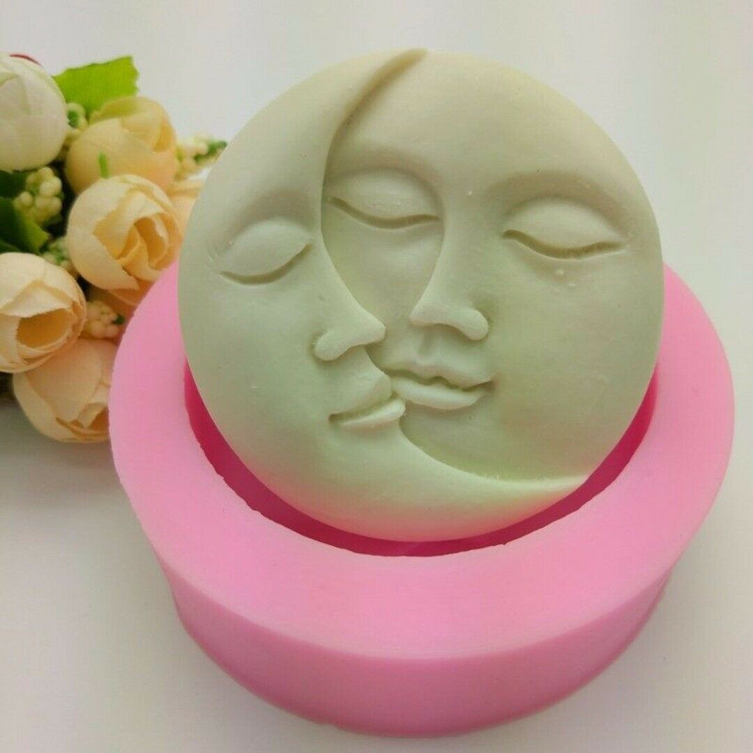 Silicone Sugarcraft Baking Sun Moon Face Cake Chocolate Mould Fondant Soap Mold