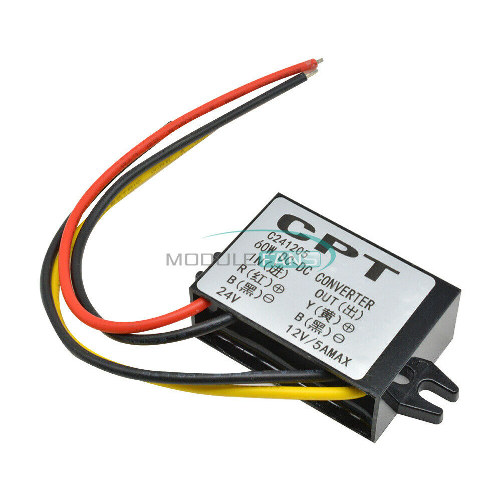 DC Converter Buck Step-Down Module Waterproof 24V to 12V 3A 36W Car Power Supply