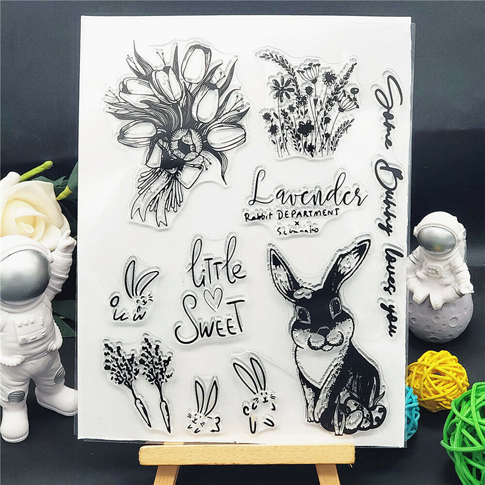 Rabbit Clear Stamp Seal Scrapbooking Pottery Embossing Album Card Art Craft DIY