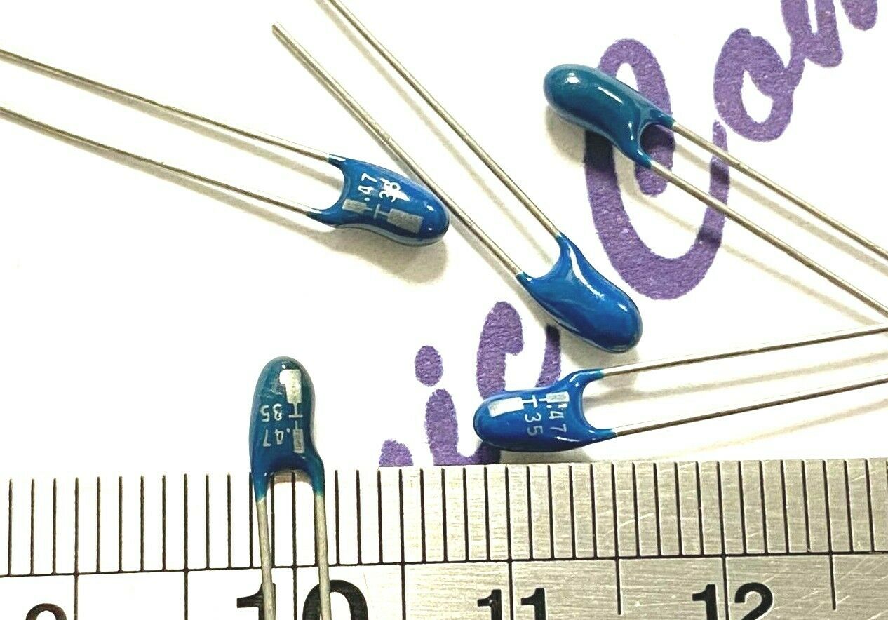 20pcs - 0.47uF (0,47µF) 35V Blue Tantalum Radial Dipped Capacitor