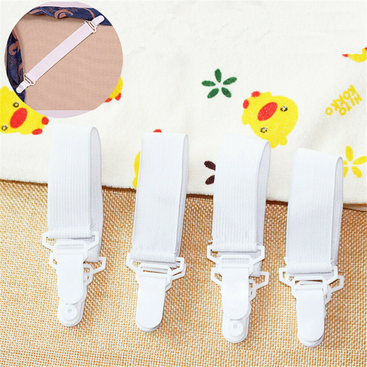 12PCS Fitted Bed Sheet Holder Grips Mattress Gripper Straps Clip Fastener Holder