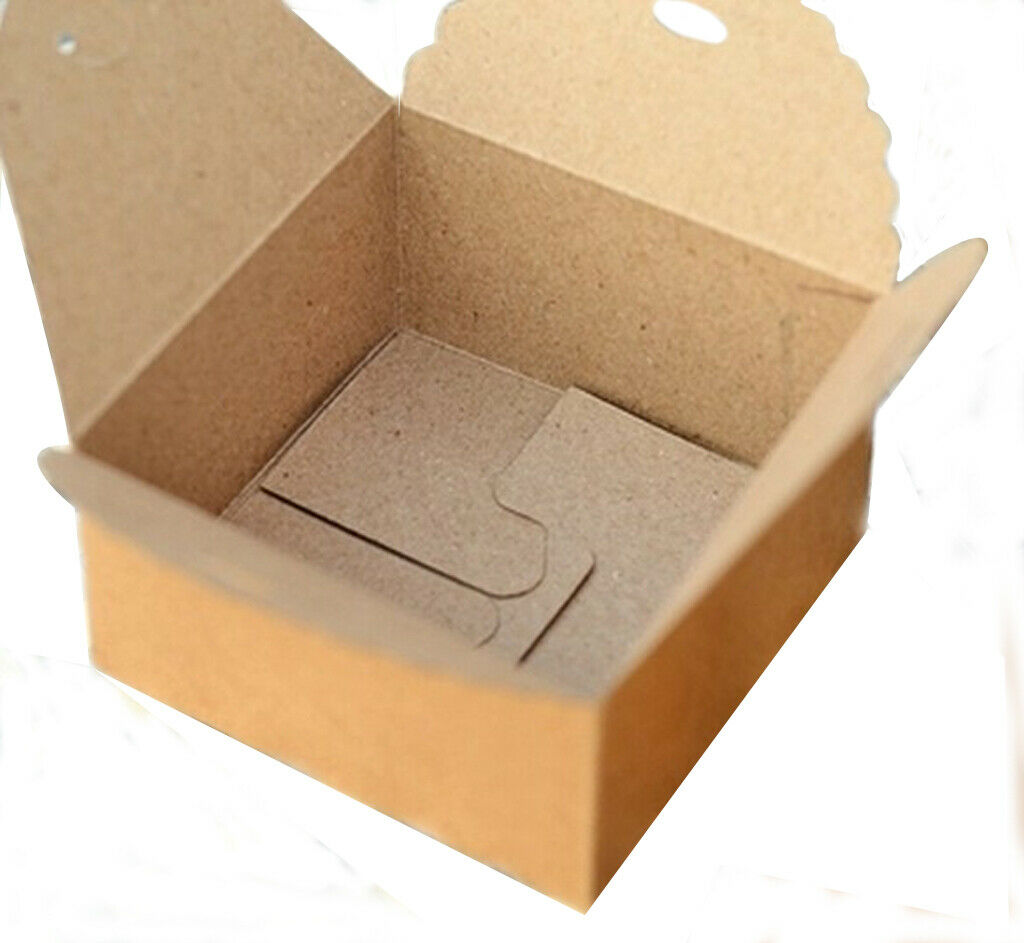 12pieces Kraft Paper Box Gift Box Mini Crafts Container Jewelry Organzier
