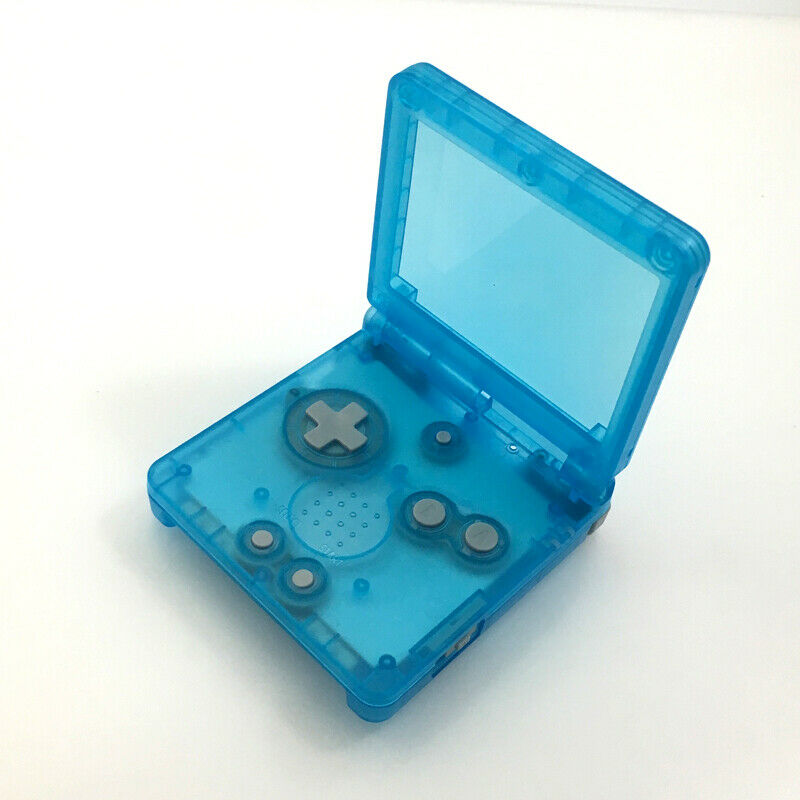 Luminous Clear blue Housing Shell Cover Red Lens For Game Boy Advance SP GBA SP