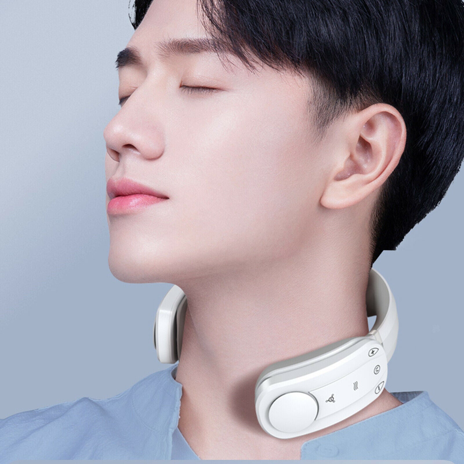 Neck Fan Cooling Heater Heating Massager for Muscle Relax Air Conditioner