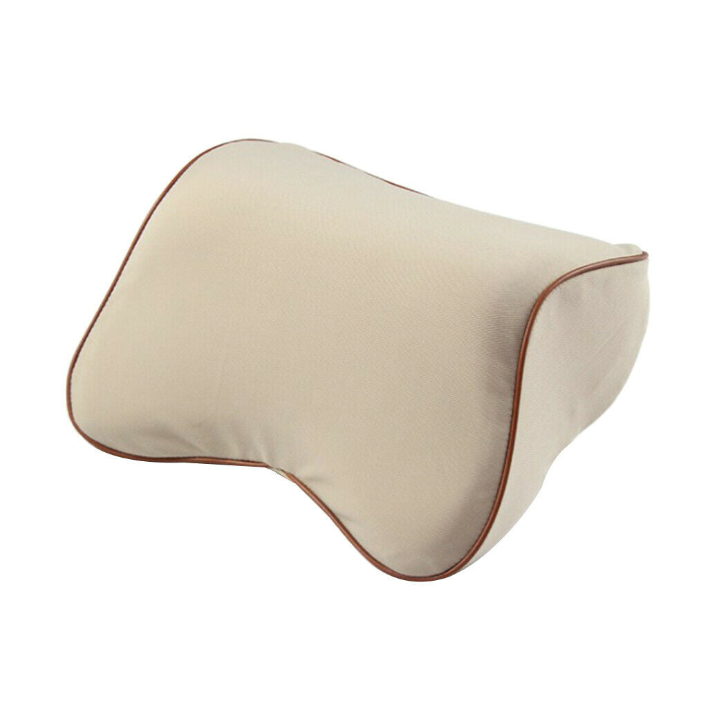 Car Head Neck Rest Cushion Support Pillow Headrest Memory Foam Beige