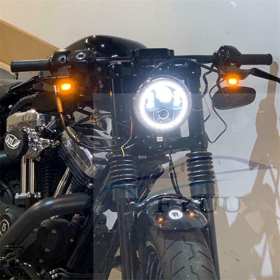 2X Motorcycle Amber LED Mini Turn Signal Indicator Running Light Lamp Full BLACK