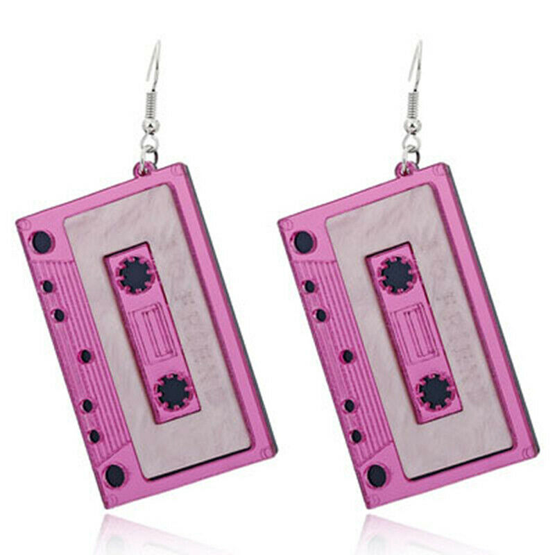 3 Pairs 80s Cassette Tape Earrings Retro Tape Dangle Earrings Funny Earrings Ad