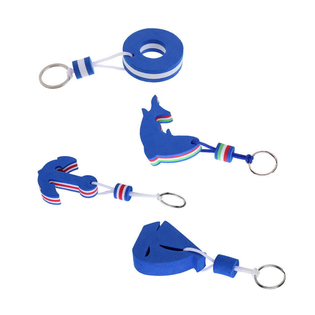 4 Pieces Novelty Foam Floating Buoy Keychains Key Chain Fishing Floats