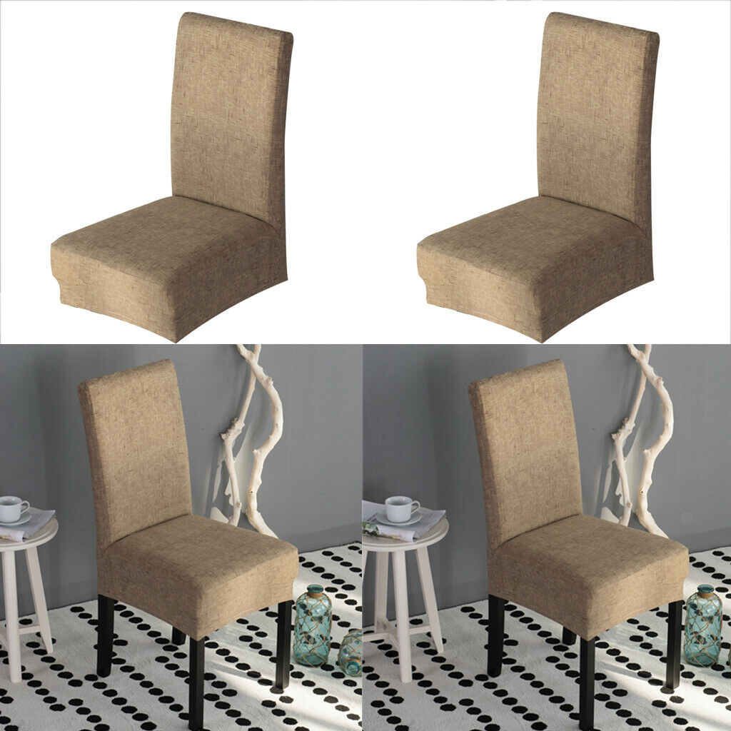 2 Pieces Removable Dining Room Chair Slipcovers Sets Stretch Furniture Protector