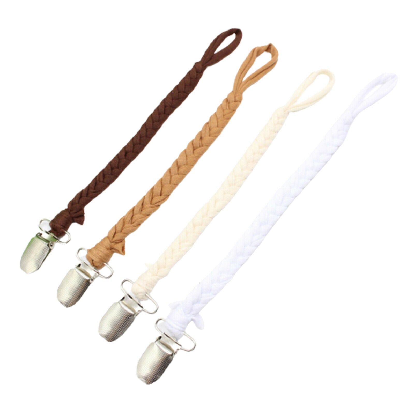 4x Baby Dummy Chain Pacifier Clip Braided Strap Soother Holders Infant Newborn