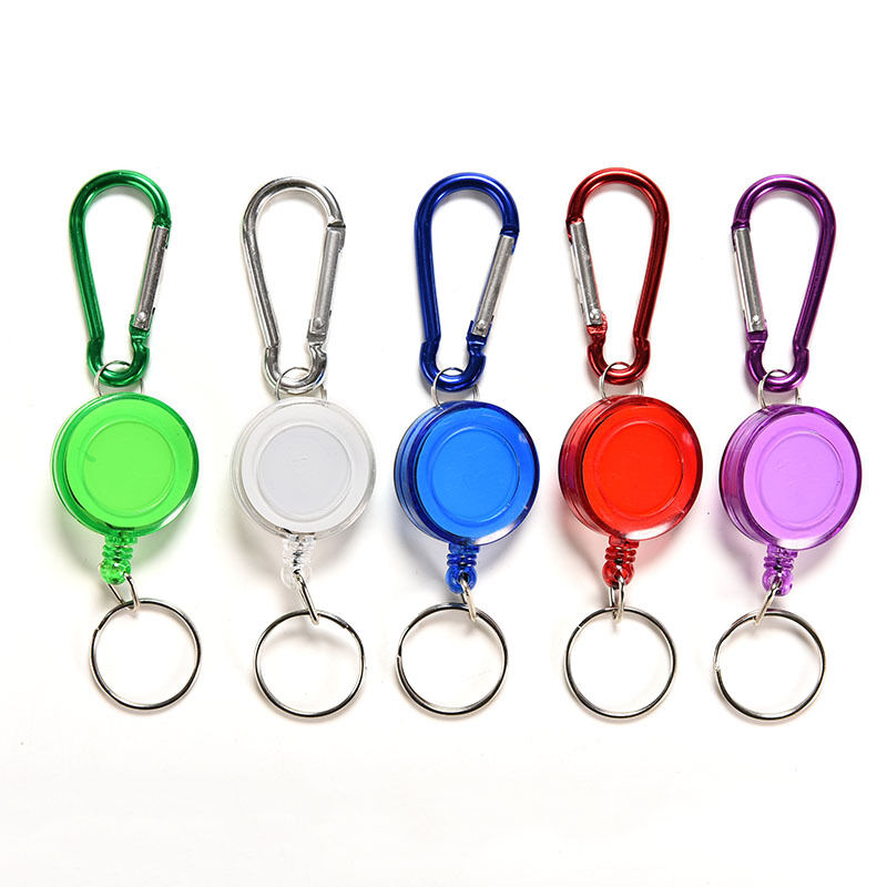 2X Colourful Retractable Strap Carabiner Clips Card Label Key Chain Fancy .l8