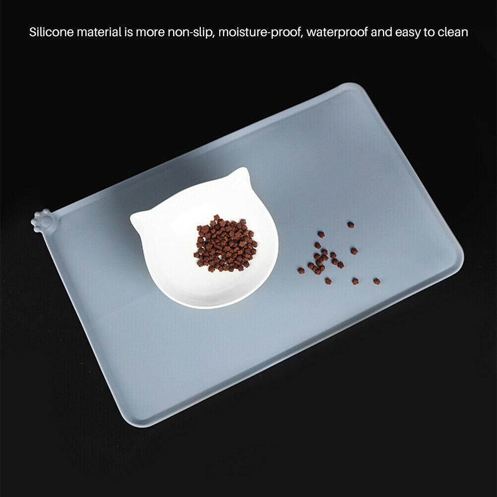 47 x 30cm Silicone Pet Feeding Mat Non Slip Waterproof Bowl Pad for Dog and Cat