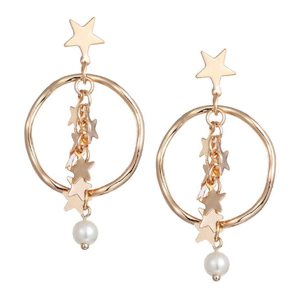 1pair Ear Hook Earring Star Women Wedding Show Jewelry Christmas Day Gifts