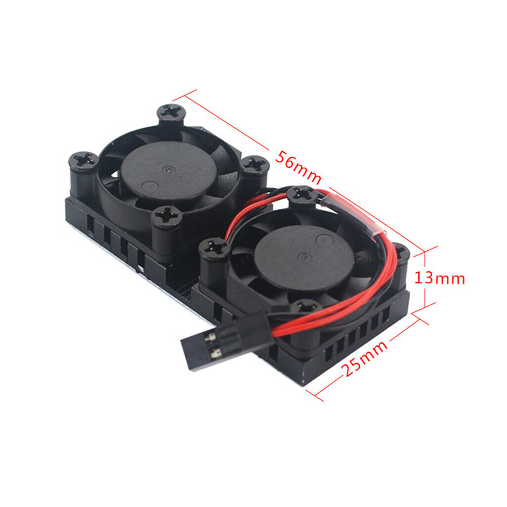 2Pcs 5V Brushless Dual Cooling Fan Radiator For Raspberry Pi 3B / 2B / B +