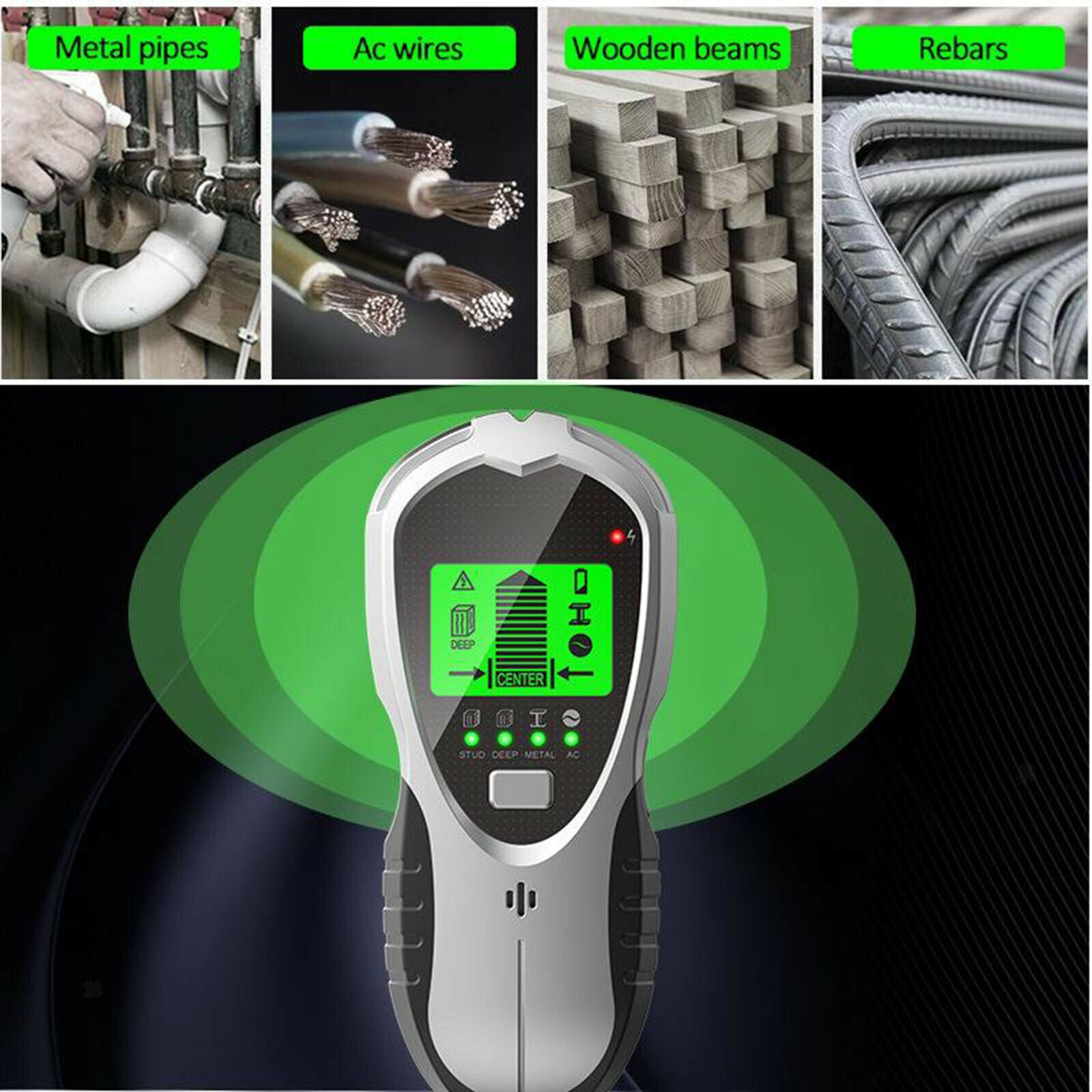 Wall Scanner Detector Metal Stud Finder Sound Warning Auto Calibration