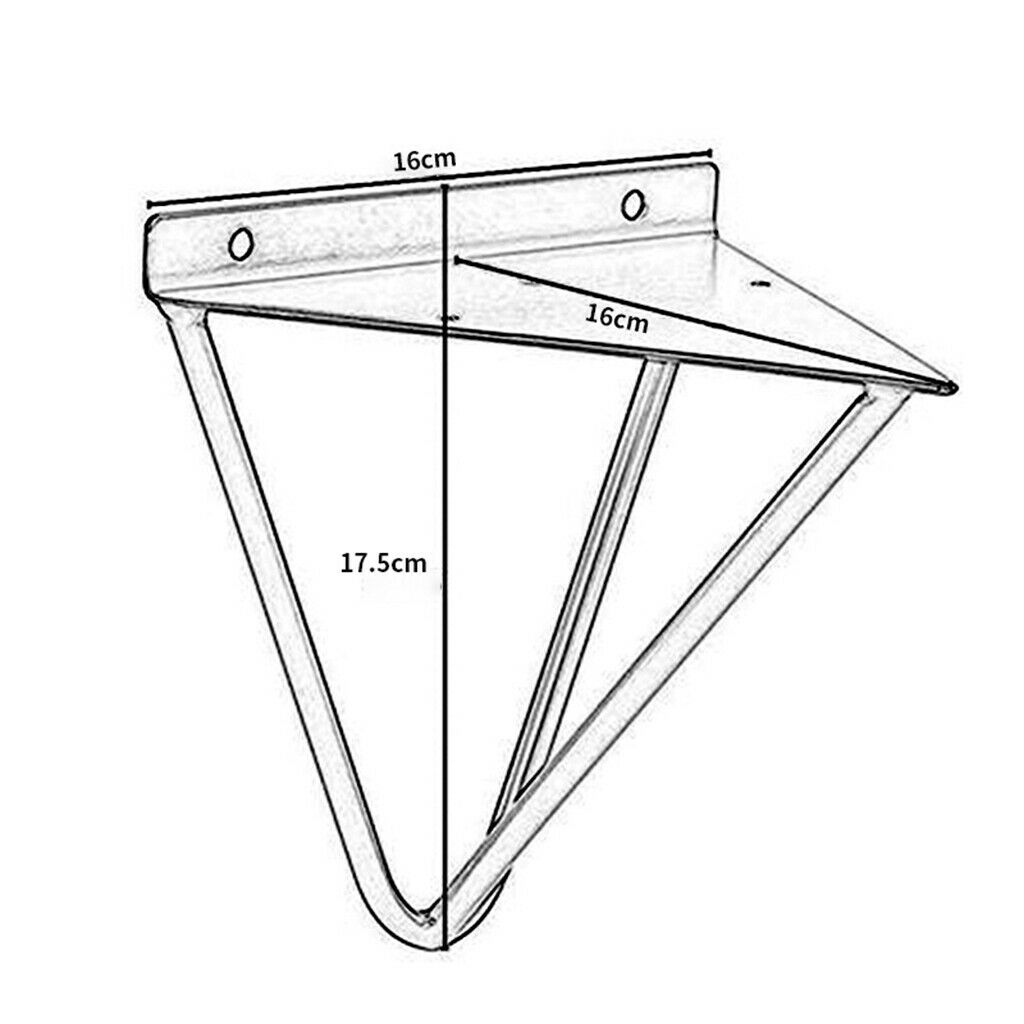 2Pcs Heavy Duty Metal Triangle Support Bench Board Shelf Brackets Golden