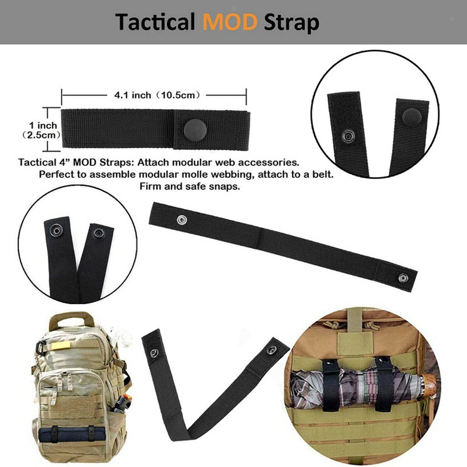 Kit of 30 Attachments for Molle Backpack Grimloc Locking Gear Clip MOD Strap