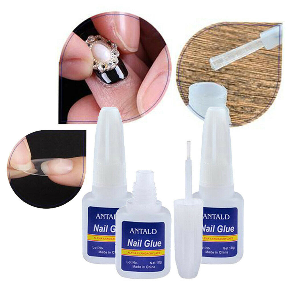 3Pieces 10g Professional Nail Glue Portable Manicure Tools DIY Kits Crafts