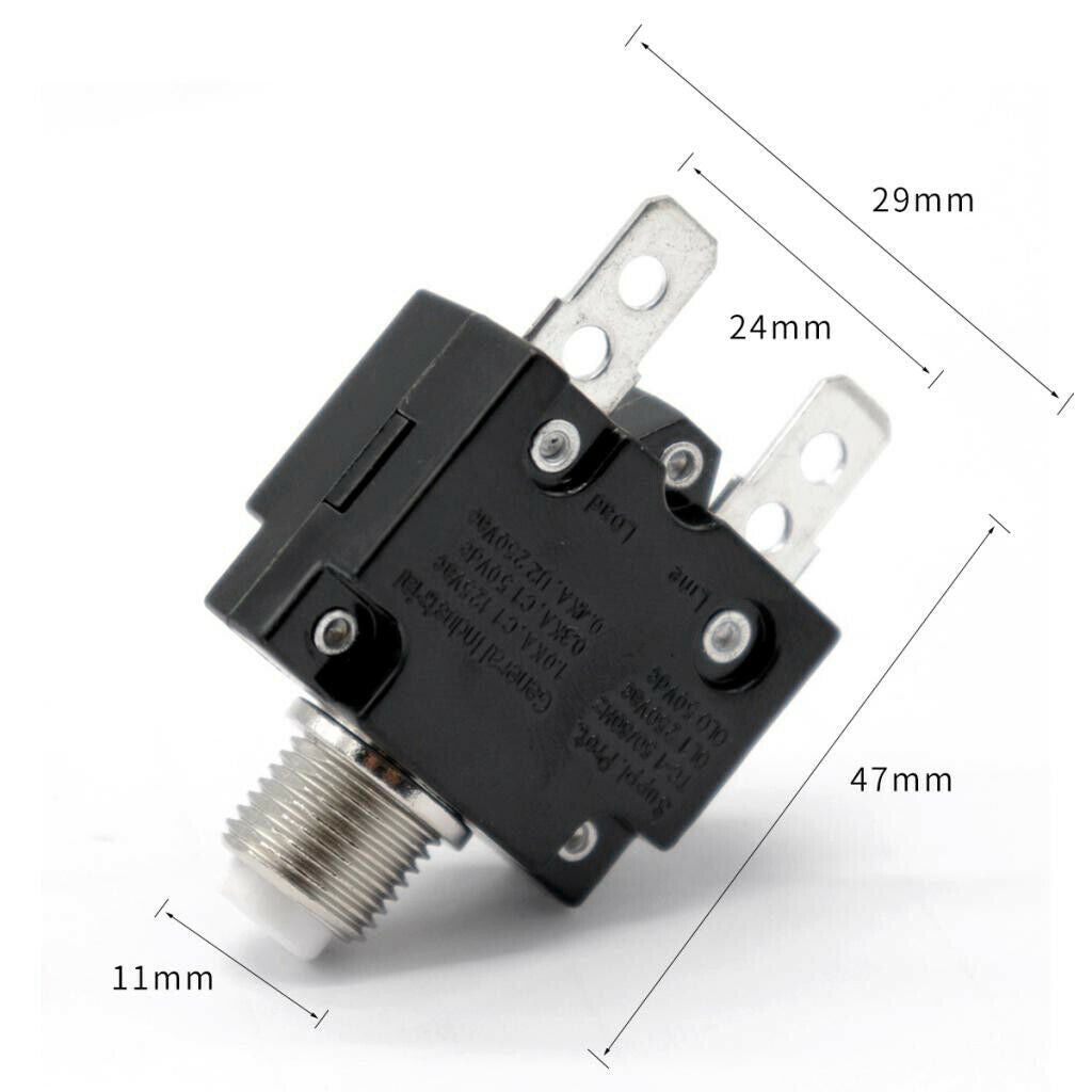 Universal Marine Boat Car Push Button Resettable Circuit Breaker (15AMP)