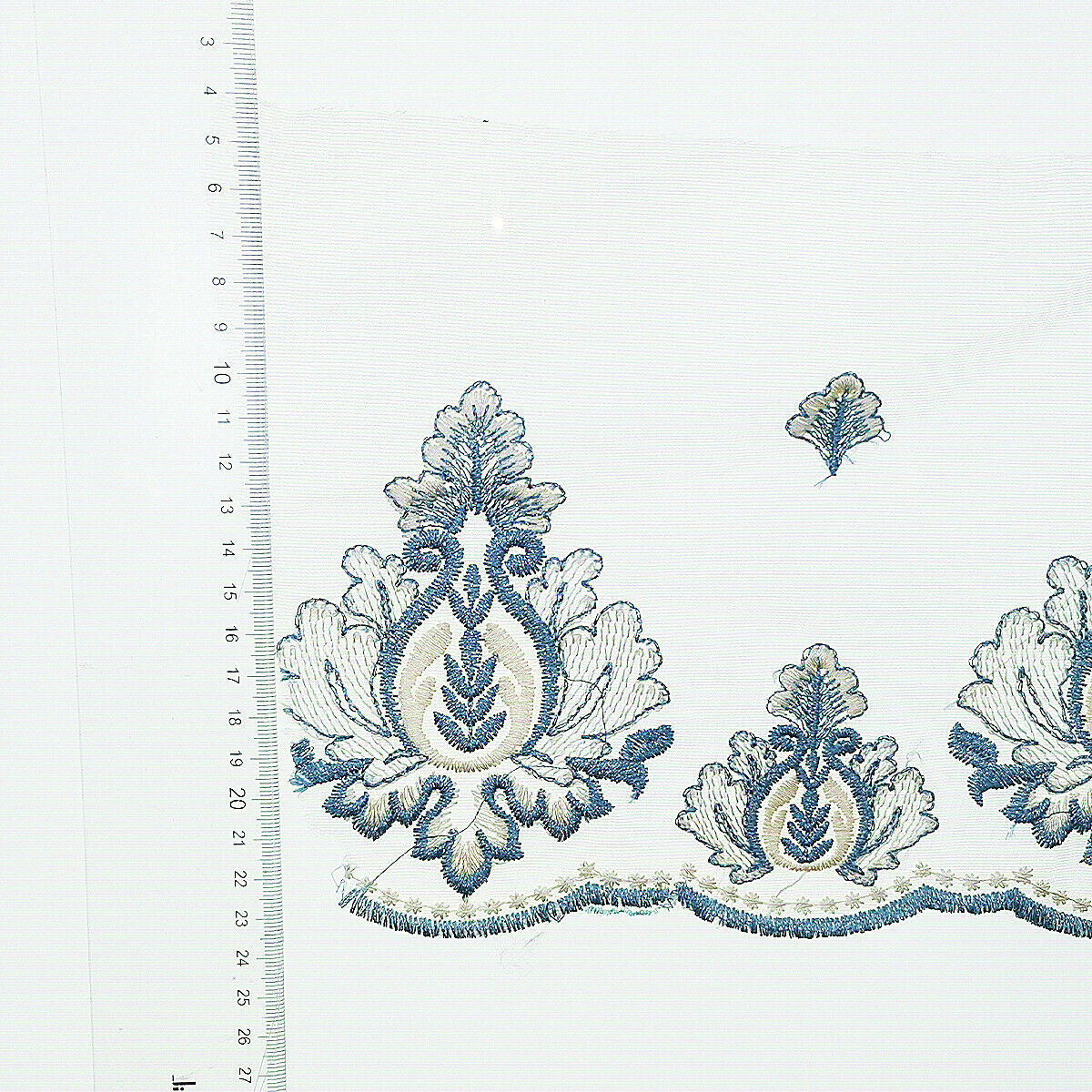 2 Yards Embroidery Blue Flower Lace Trim Ribbon Dress Sewing Craft 19cm Wide