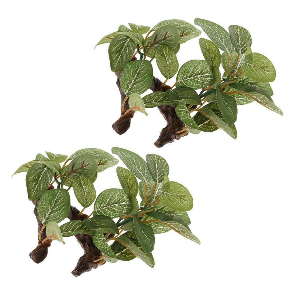 2pcs Reptile Vivarium Plants Terrarium Plants For Amphibians Habitat Decor