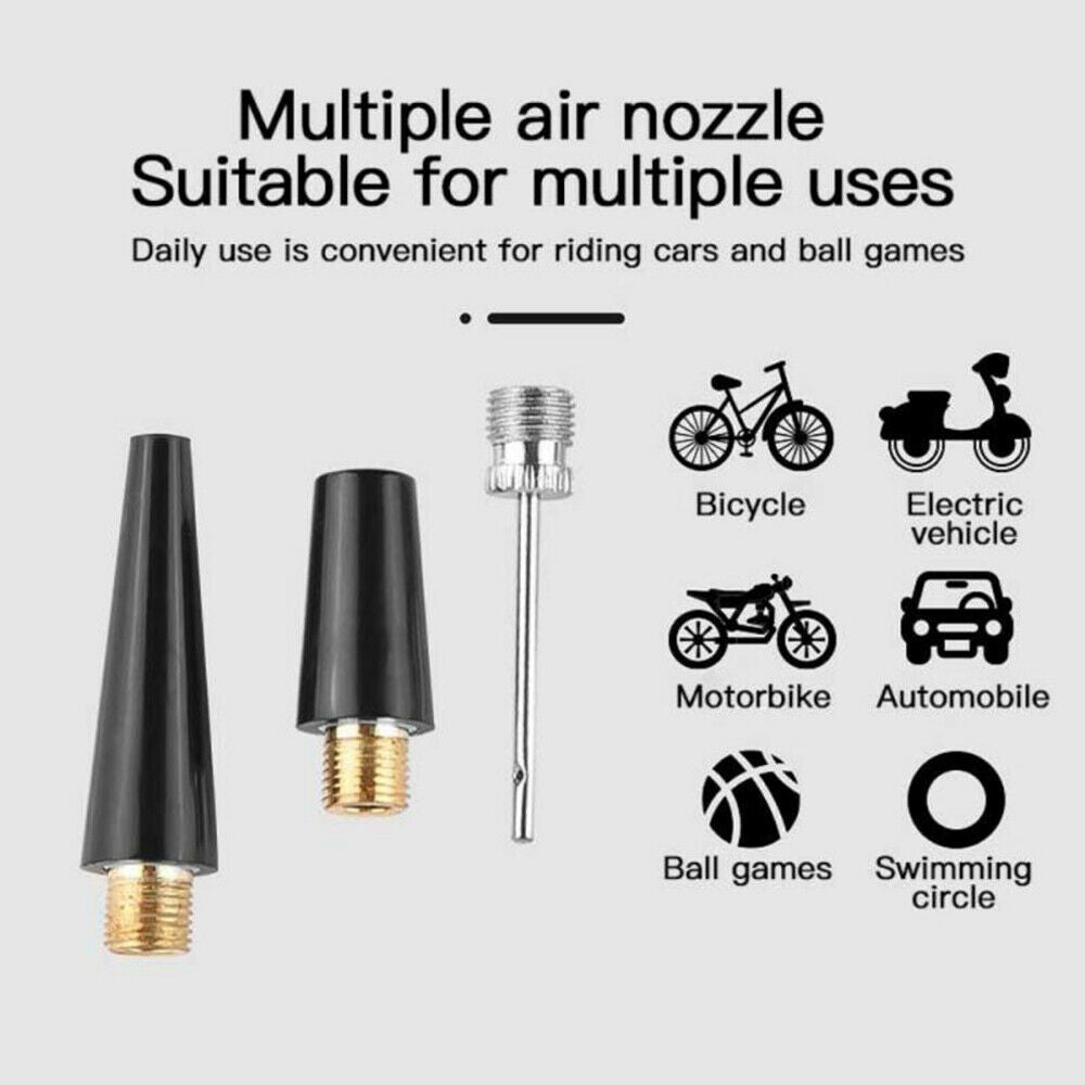 Portable Ball Inflator Hand Pump for Bike Bicycle Soccer Sport W/ Adapter Needle